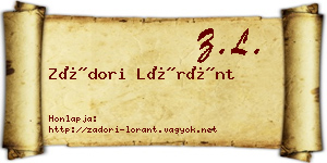 Zádori Lóránt névjegykártya